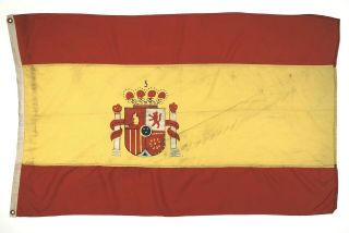 Vintage Distressed Flag Spain Old Nautical Boat Spanish Bandera España Fabric