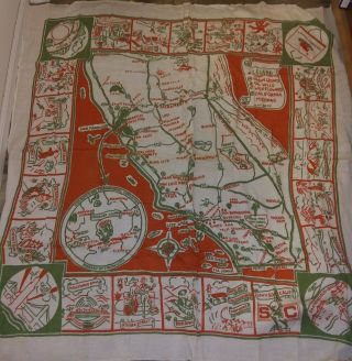 1939 San Francisco Golden Gate International Exposition Map Of Calif Tablecloth