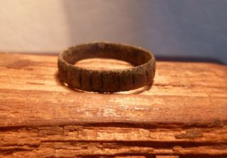 Early Medieval Saxon Or Viking Finger Ring With Decorations - Metal Detecting Find