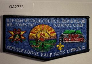 Boy Scout Oa 28 Half Moon Lodge Ne - 3b Section National Chief Flap