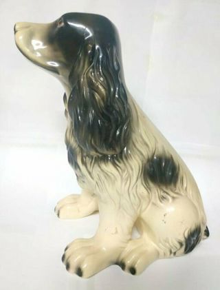 Large Life Size Vintage Italian Ceramic Dog Sculpture Statue Springer Spaniel 2