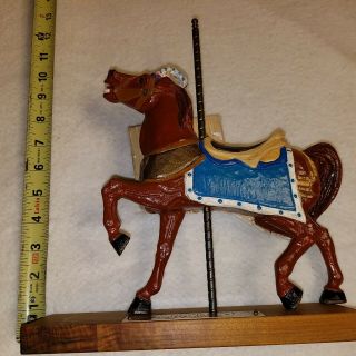 Red - Brown Painted Carousel Horse Figurine By Jerry Reinhardt,  Limited Edition