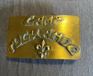 Vintage Boy Scout Camp Tuckahoe Brass Belt Buckle