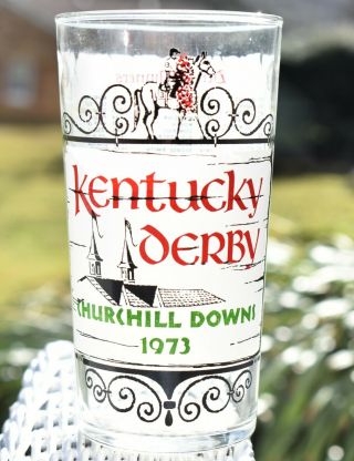 1973 Kentucky Derby Glass Rare Secretariat Horse Racing Churchill Downs