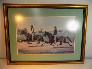 Mounted & Framed Horse Racing Print 30.  5 " X23 " Tacony & Mac Hunting Park Course
