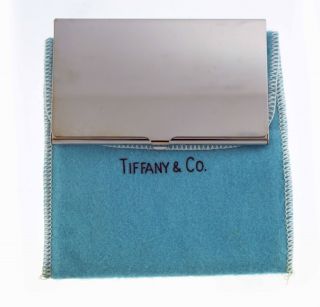 Vintage Tiffany & Co Silver Plated Business Card Holder With Pouch