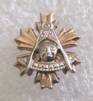 Vintage 10k Gold Mason Freemason Past Master Award Lapel Pin Or Tie Tack