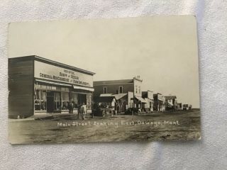 C Rare Early Rppc Post Card Main Street Oswego Mt Montana