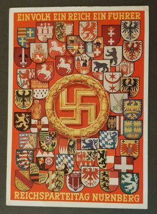 German Empire Third Reich Postcard Nuremberg Rally 1938 Very Rare