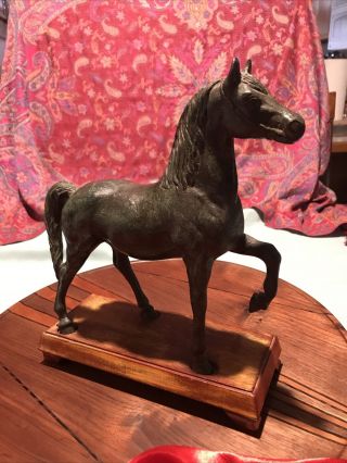 Vintage Bronze Trotting Horse Sculpture Statue