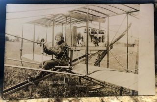 Rppc Aviation The Minnesota Badger Biplane John Schwister,  Wausau Wisconsin 1911