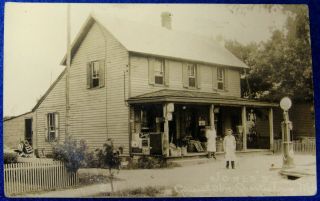 Ca 1930s Rppc Real Photo Jones’s General Store Charlestown Md Purol Gas Pump