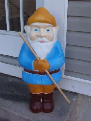 Vtg Elf Gnome Union Product Don Featherstone Christmas Blow Mold 28 " Htf Blue
