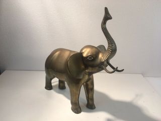 Vintage Brass Large Elephant Statue 14 "