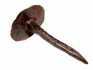 Extremely Rare Roman Iron Nail With Huge Oval Head,  Top,