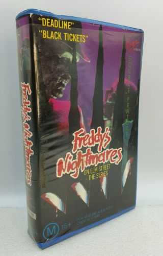 RARE FREDDY ' S NIGHTMARE ON ELM STREET Double Feature VHS Tape Clamshell Vintage 2