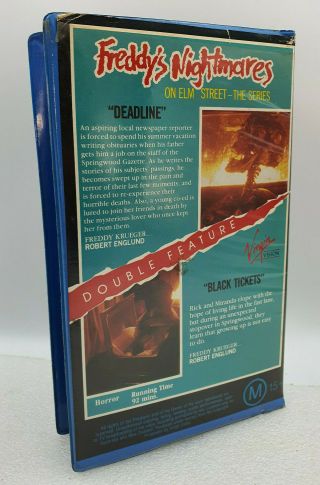 RARE FREDDY ' S NIGHTMARE ON ELM STREET Double Feature VHS Tape Clamshell Vintage 3