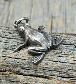 Vintage Georg Jensen Denmark Sterling Silver Detailed Frog Charm