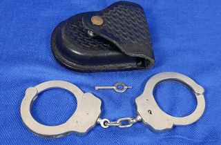 Estate Find,  Peerless 300 Nickel Plate Handcuff 