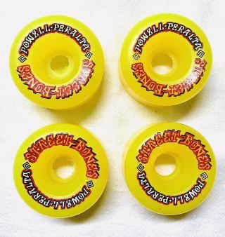 Vtg Nos Powell Peralta Street Bones Og 60mm/93a Clear Yellow Skateboard Wheels