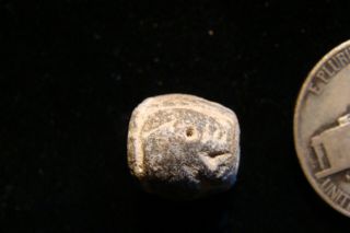 Ancient Manteno Pre - Columbian Iguana Ceramic Spindle Whorl Bead 200 Ad - 500ad E
