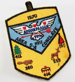 Vintage 1970 Abouikpaagun Area 5 - A 599 Oa Order Arrow Www Boy Scouts Camp Patch