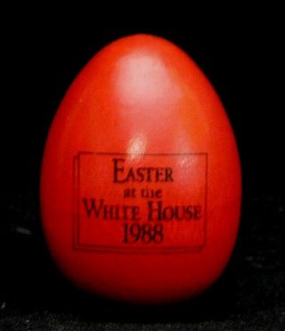 Easter At The White House 1988 Red Wood Egg Signed Ozzie Smith St Louis Cardinal