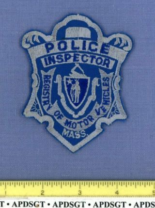Massachusetts Dmv Registry Of Motor Vehicles Inspector Police Patch Dot