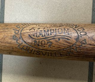J.  F.  Hillerich & Son Champion No.  7 Vintage Baseball Bat 33 Inch 36 Oz.
