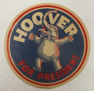 Herbert Hoover For President Campaign Decal Sticker Mj016
