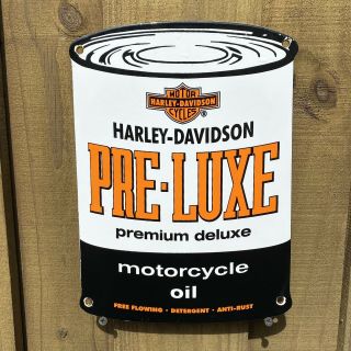 Vintage Harley Davidson Motorcycle Porcelain Metal Sign Oil Station Gas Pump
