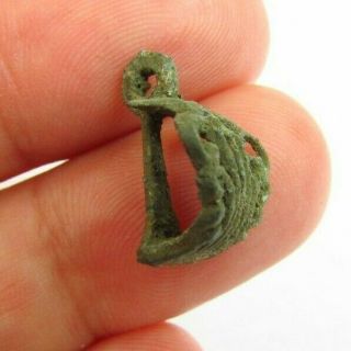 Ancient Viking Bronze Fibula - Brooch Pendant Circa 800 Ad (271)