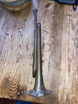 Vintage WWI - WW2 Military Regulation Bugle US Navy Made By Pioneer Rare Serial No 2