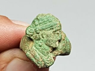 Rare Ancient Bronze Greek Ring Of An Emperor Bust 300 Ad 12 Gr 17 Mm