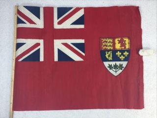 Ww2 Era Canadian Red Ensign Union Jack Flag Stick 1921 - 1957