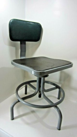 Inter Royal Corp Vintage Industrial Metal Drafting Chair Stool