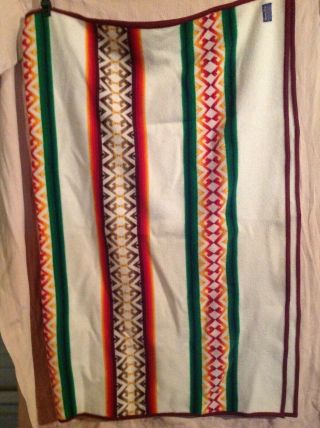 Vintage Pendleton Beaver State Robes And Shawls Striped Wool Blanket Usa