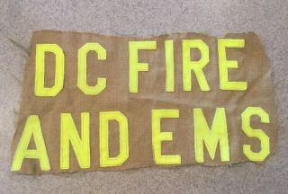 Washington D.  C.  Fire / Ems Dcfd Patch Cut Out From Firefighter Turnout Coat