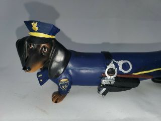 Westland 2009 Hot Diggity Cop Dog Dachshund Resin Figurine W/tags & Box.