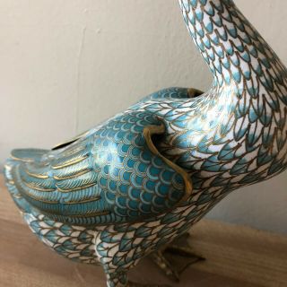 Large Vintage Chinese Cloisonne Duck Figurine 3
