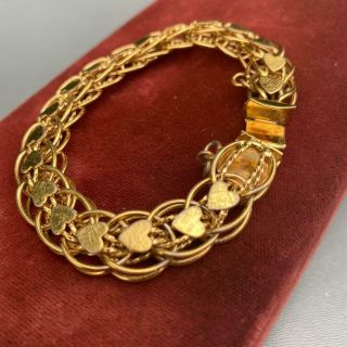 Vintage Mod Modern Gold Filled Starter Charm Bracelet Bangle
