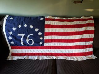 Vintage Bicentennial 13 Star Pioneer Valley Forge 76 Cotton Flag 3 X 5 Feet