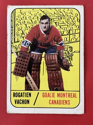 1967 - 68 Topps Rogatien Vachon Rc 75 Montreal Canadiens Vintage Hockey Rare