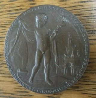 Rare 1915 Panama Pacific Exposition Republique Francaise Bronze Medal Coin