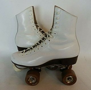 Vintage 220n Riedell Roller Skates,  Size 7,  Satin Roll,  W/chicago Ware Bros 1914