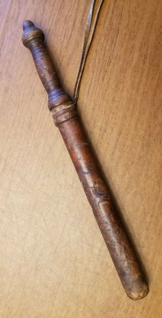 Vintage Collectible Wood Police Baton Martial Arts Weapon Possibly Maple Scarred