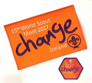 2017 15th World Scout Moot Participant Badge & Jjacket Emblems 2 Emblems