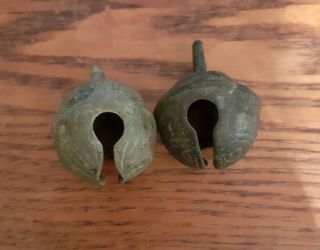 2 Circa 16th to Mid - 17th Century Antique Crotal Bells 3