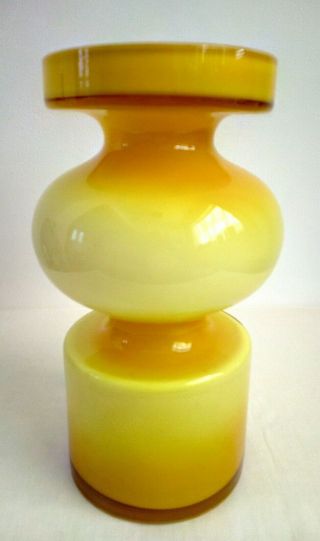 Alsterfors Per - Olof Ström Large Vintage Hooped Cased Glass Vase - Signed
