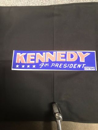 John F Kennedy Jfk For President 1960 Campaign Buumper Sticker 15 " X3.  5 " Jh478